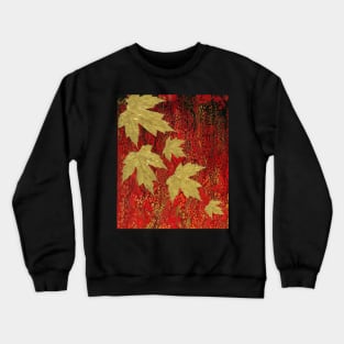 Fall Leaves on Red Crewneck Sweatshirt